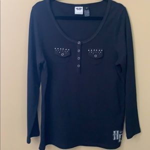 Harley-Davidson L/S Knit Top 1W Black